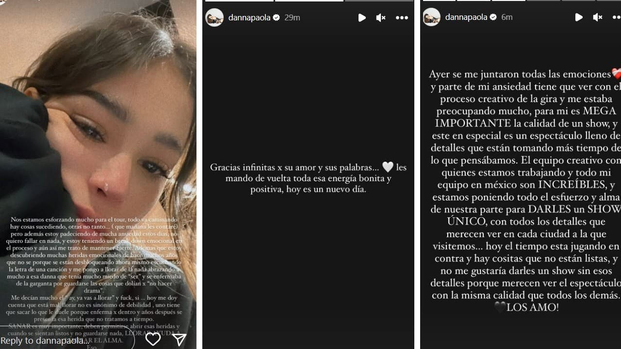 Danna Paola atraviesa por una crisis de ansiedad en medio de los preparativos para el inicio de su gira en México.
