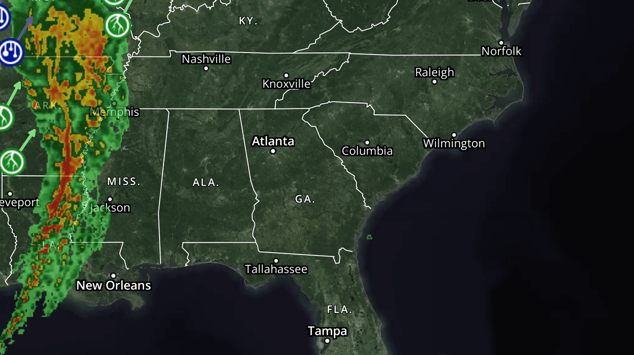 Tormentas eléctricas y vientos dañinos en Georgia: cuándo llegará el tiempo severo a tu región