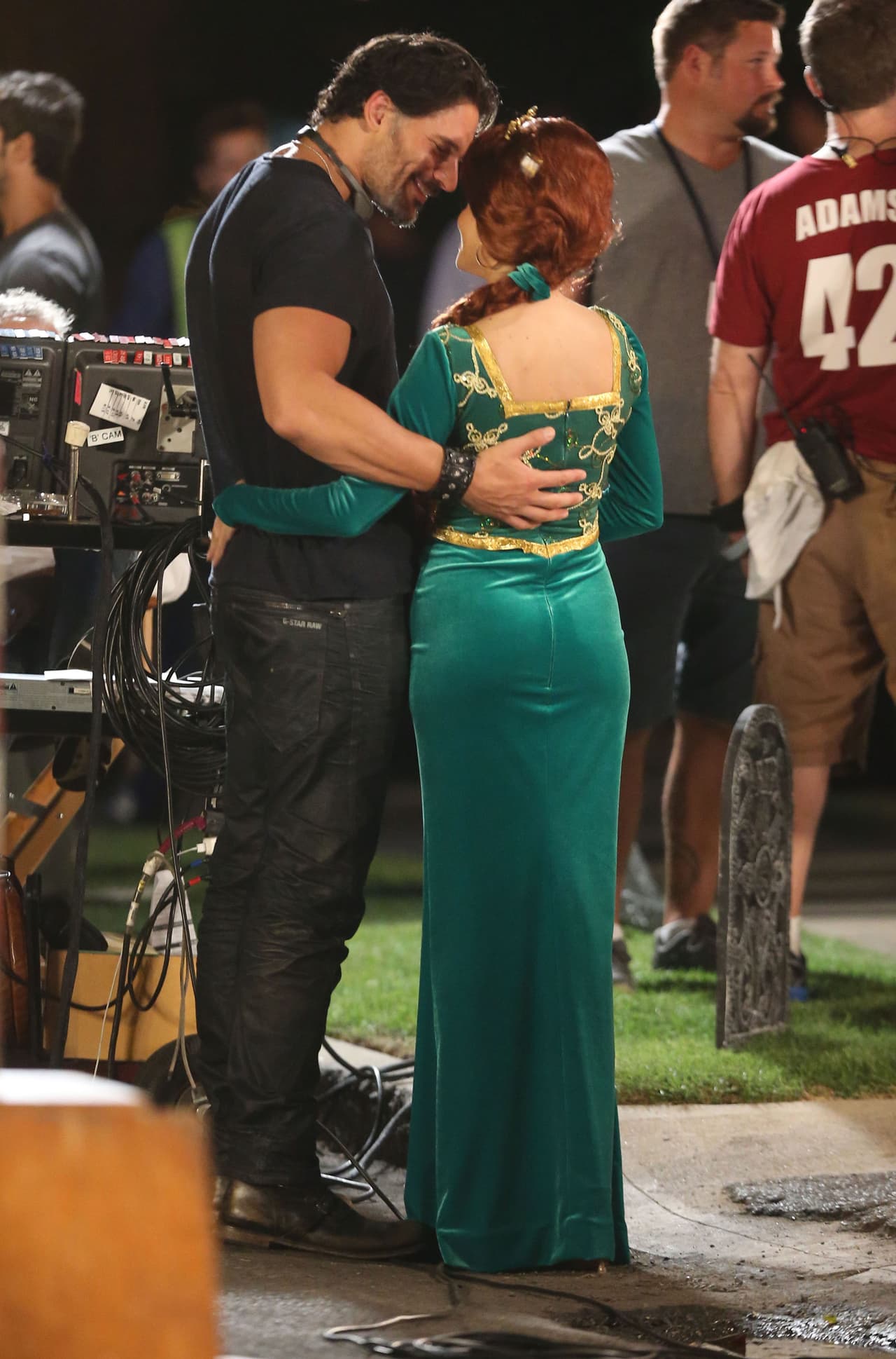 Incluso su novio Joe Manganiello la acompañó durante aquel largo día de grabaciones.