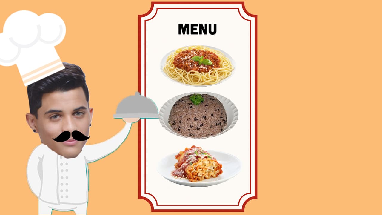 Para Erick, un plato de espaguetti, lasagna o arroz congrí pueden alegrarle el día en un instante.