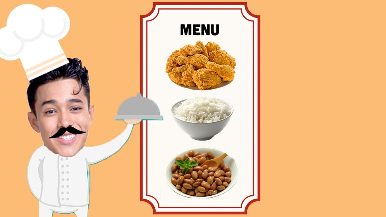 Para Joel, un almuerzo o cena ideal consiste de pollo, arroz y habichuelas.