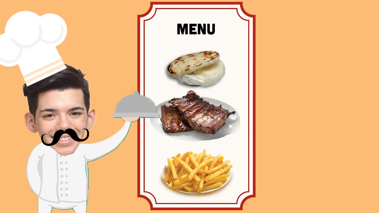 En el caso de Yoandri, unas arepas con queso, costillitas o unas papitas fritas son necesarias para una comida gustosa.