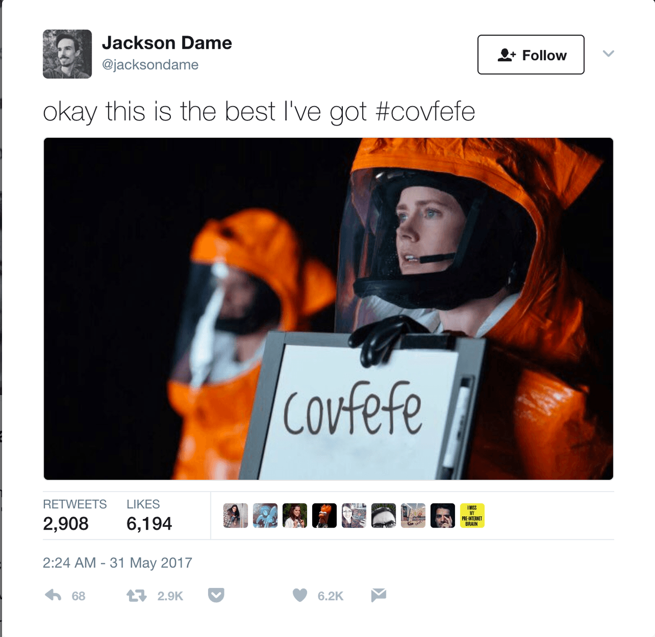 <a href="https://twitter.com/jacksondame/status/869801616366600192">Fuente</a>.