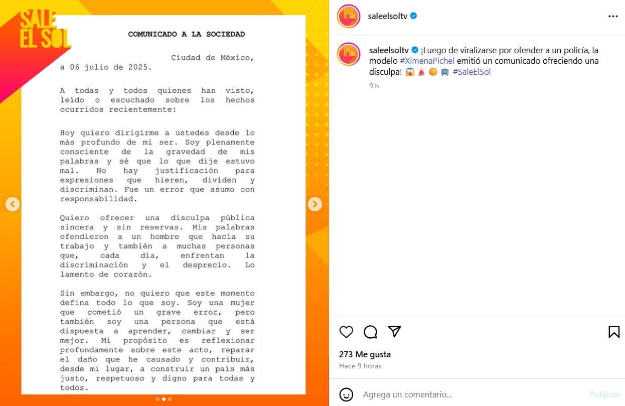 Ximena Pichel se pronunció sobre altercado en el que insultó a un agente de tránsito.