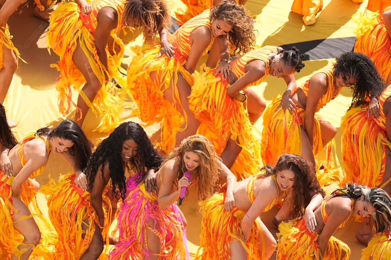 Un vistazo al show de Shakira durante el primer tiempo.