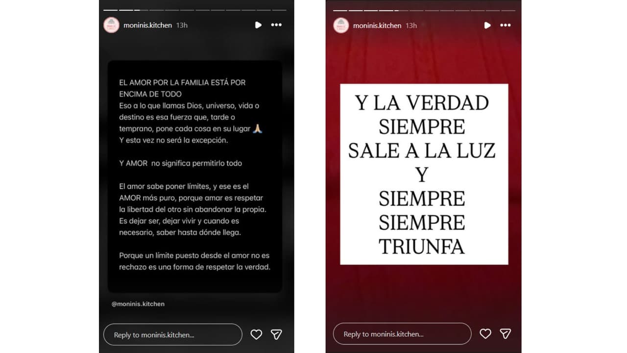 Mónica León, esposa de Jesse Huerta, publicó estos mensajes en Instagram.