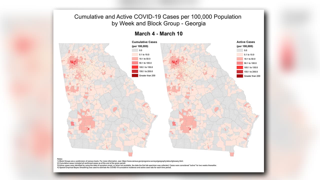 Semana 3: Del 04 de marzo al 10 de marzo. En ocho semanas se han contabilizado 22,147 contagios de coronavirus en Georgia.