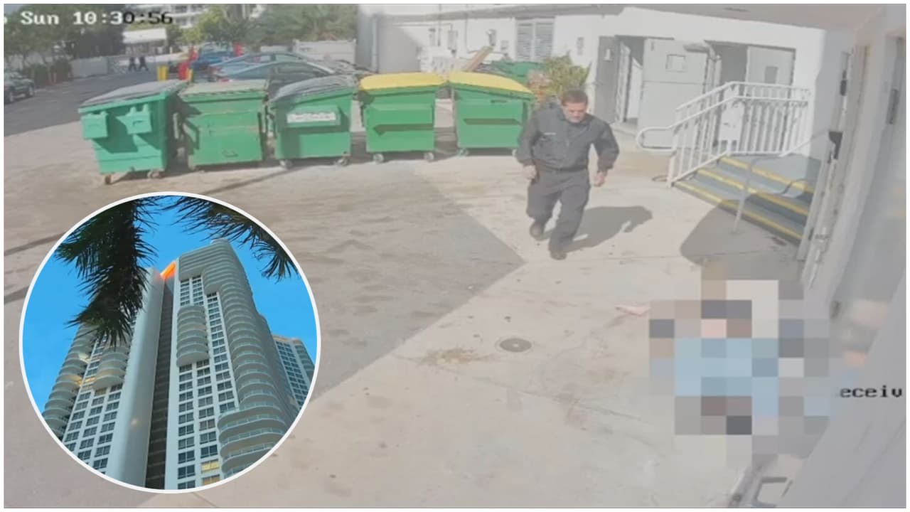 Video muestra la caída de un hombre que fue lanzado desde un piso 25 en Miami Beach