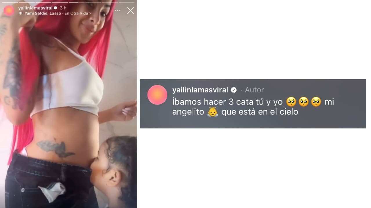 Yailin embarazada junto a Cattleya.