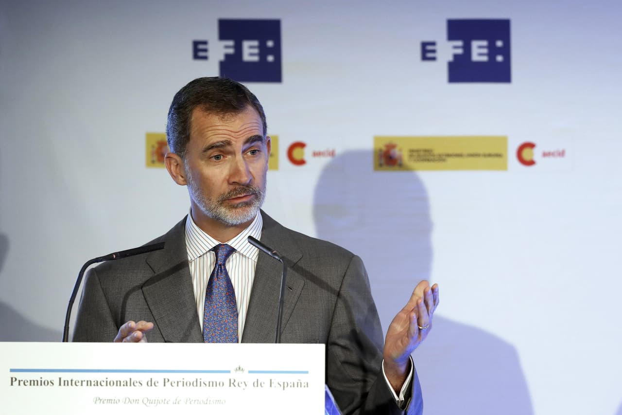 El Rey Felipe, durante su discurso en la ceremonia de entrega de los XXXVI Premios Rey de España.