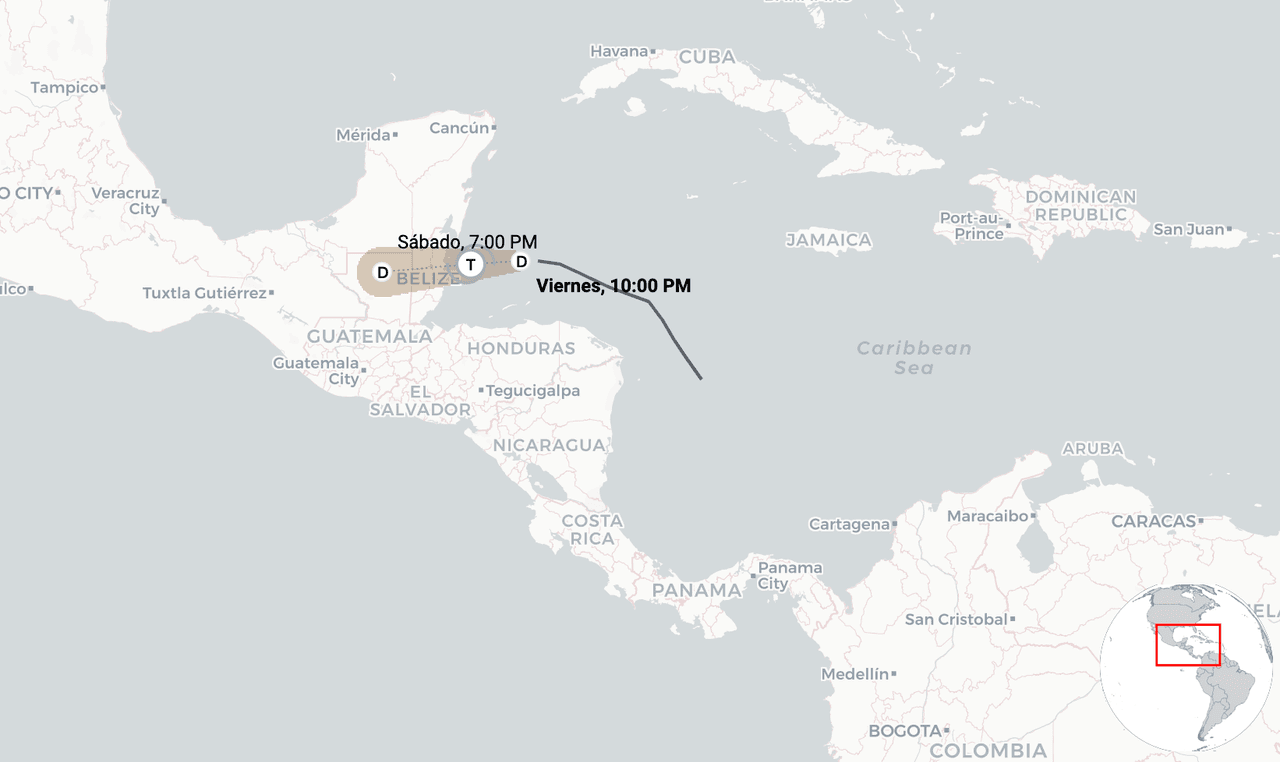 🔴 Se forma la tormenta tropical Nadine | Trayectoria en vivo: toca tierra en Belice con vientos máximos de 60 mph