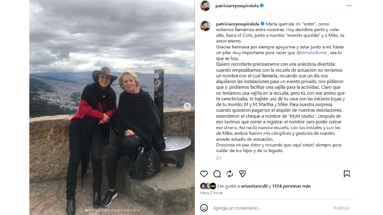 Patricia Reyes Spíndola se despide de su hermana Marta Núñez.