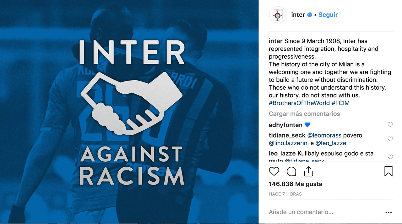 Campaña del Inter de Milán contra el racismo.