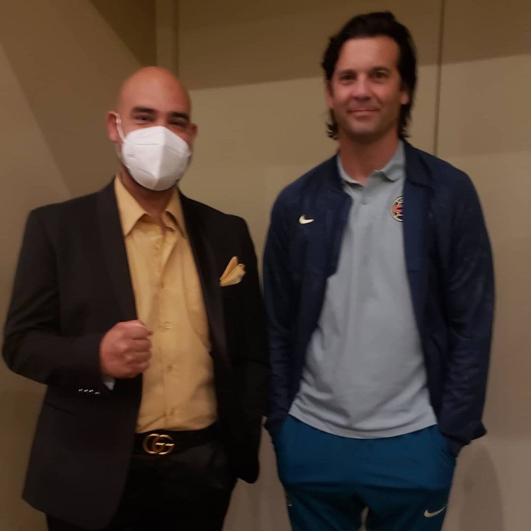 El Pelón también pudo cumplir su sueño y conoció de cerca al entrenador del América, Santiago Solari. ¿Le habrá dado el secreto para ganar el clásico?