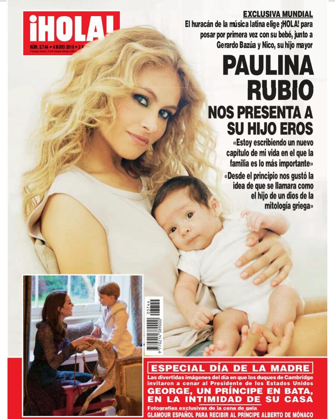 Así presentó Paulina Rubio a su encantador Eros en la revista ¡HOLA!