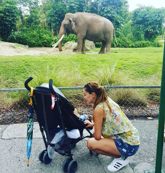 Ambos disfrutaron al máximo cada minuto, Emmanuel al conocer a los animales y Ninel al ver la carita de felicidad y asombro de su hijito.