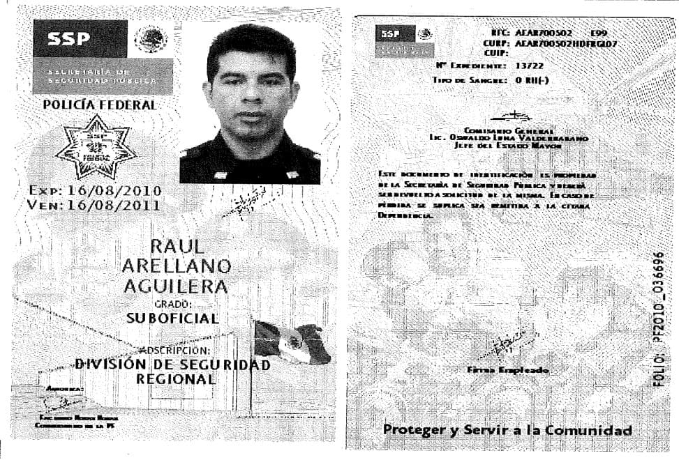 “No podíamos detener a nadie, solo hacer presencia”, narró Arellano Aguilar sobre dicha clave, que conocían como 45/35.