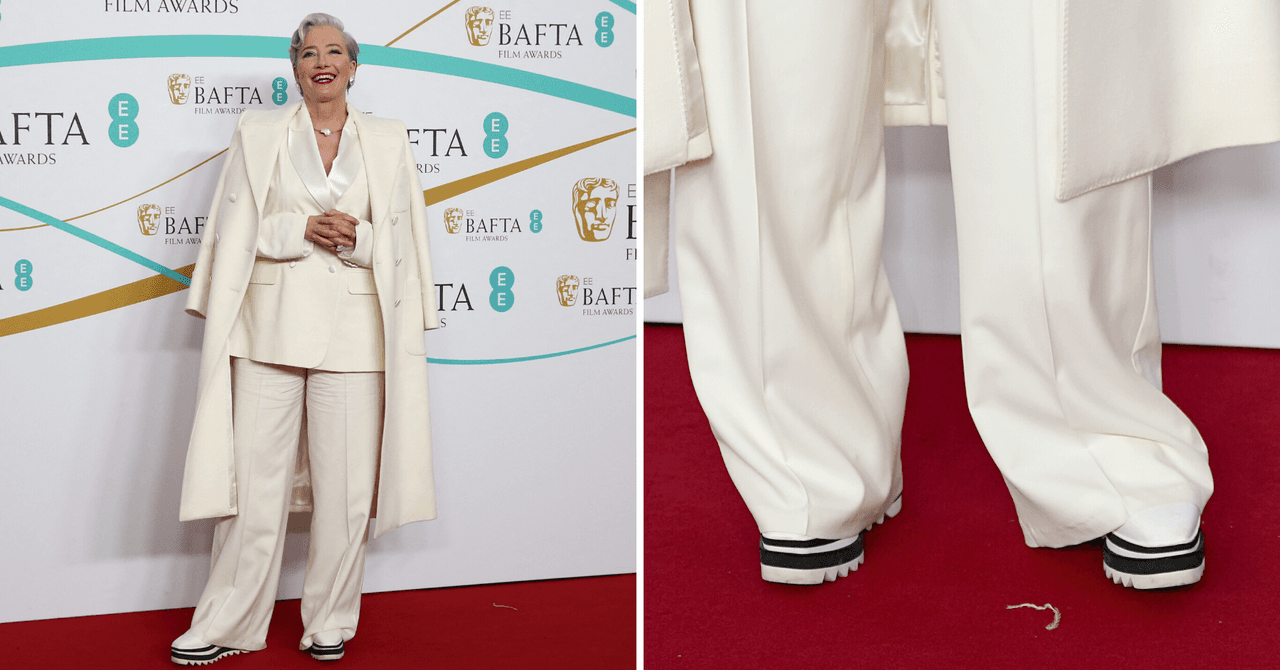 Emma Thompson en la alfombra roja de los BAFTAS 2023