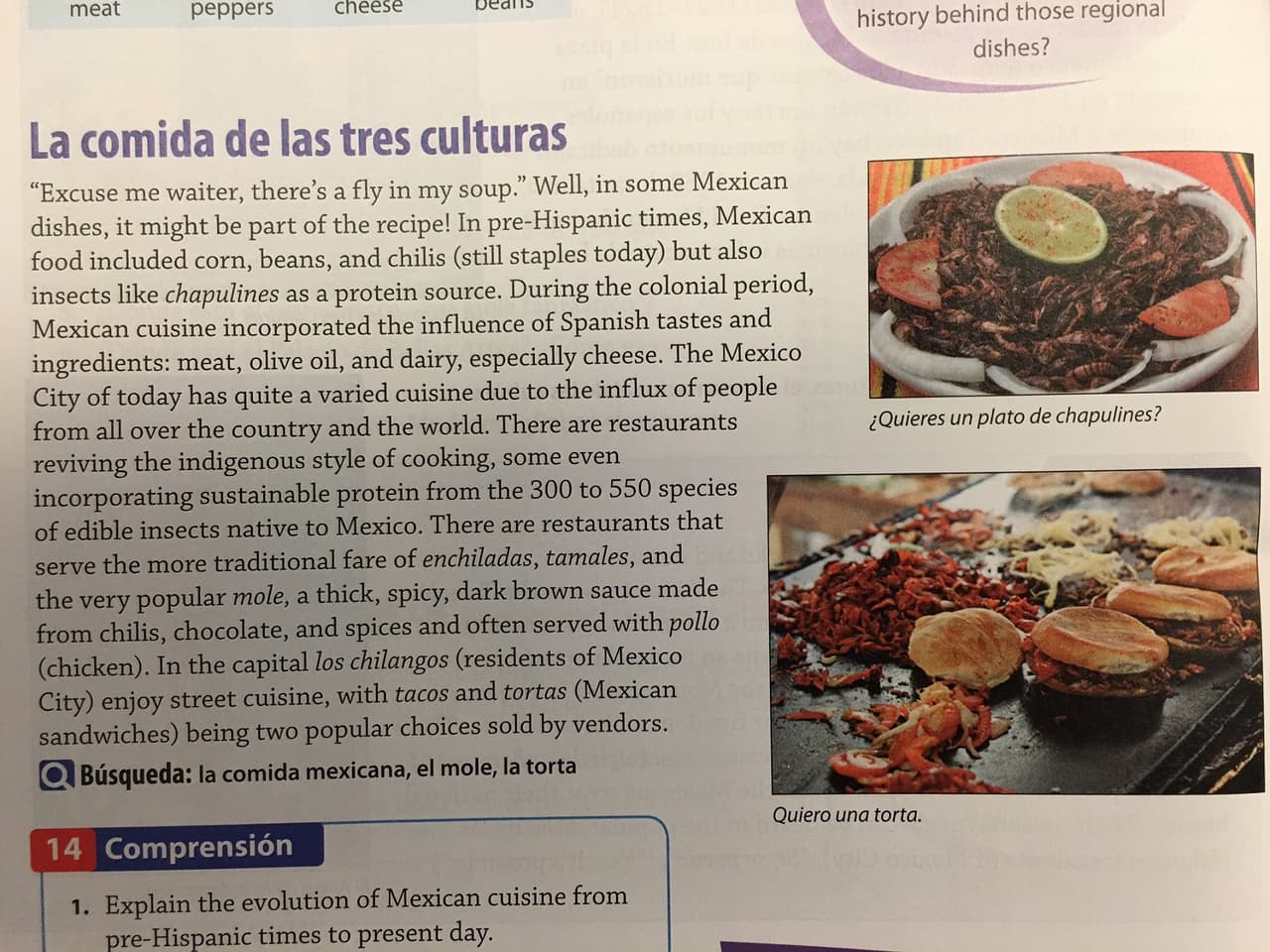 "En algunos platos mexicanos (las moscas) podrían ser parte de la receta", dice '¡Qué chévere!' sobre la gastronomía mexicana.