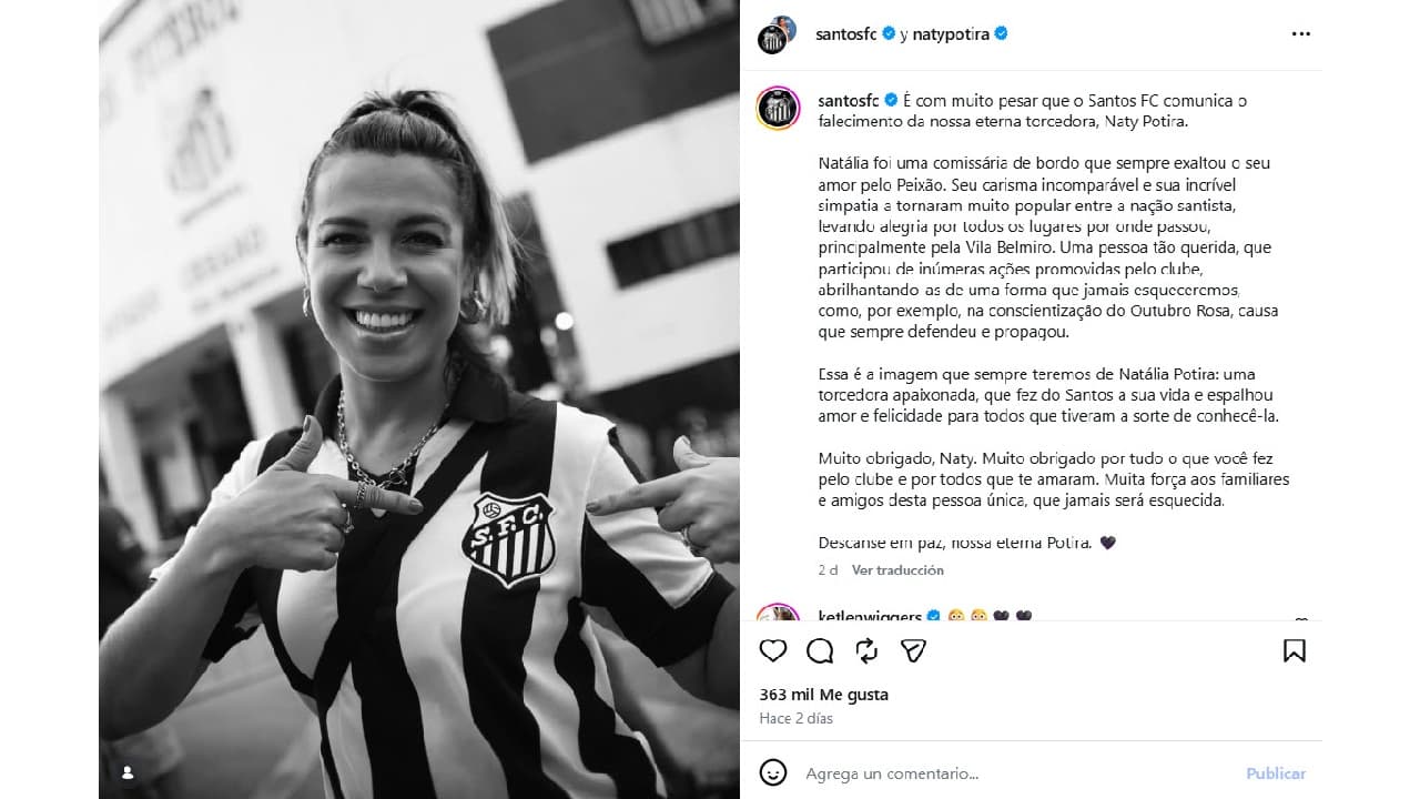 Muere Naty Potira.