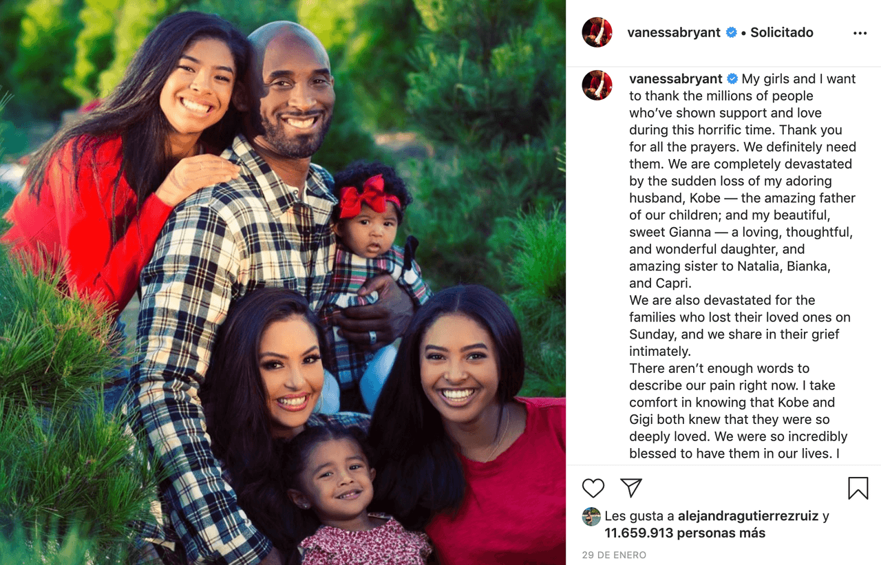 Desde el primer mensaje en que narraba lo devastadas que habían quedado ella y sus hijas con la pérdida de su papá y hermana.