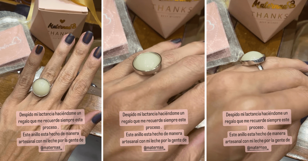 El anillo que Fernanda Castillo mandó a hacer con su leche materna
