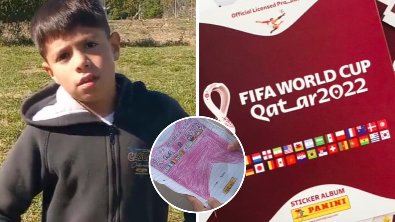Niño dibuja su propio álbum del mundial y conmueve a todos: "Muchos niños no tienen para comer"