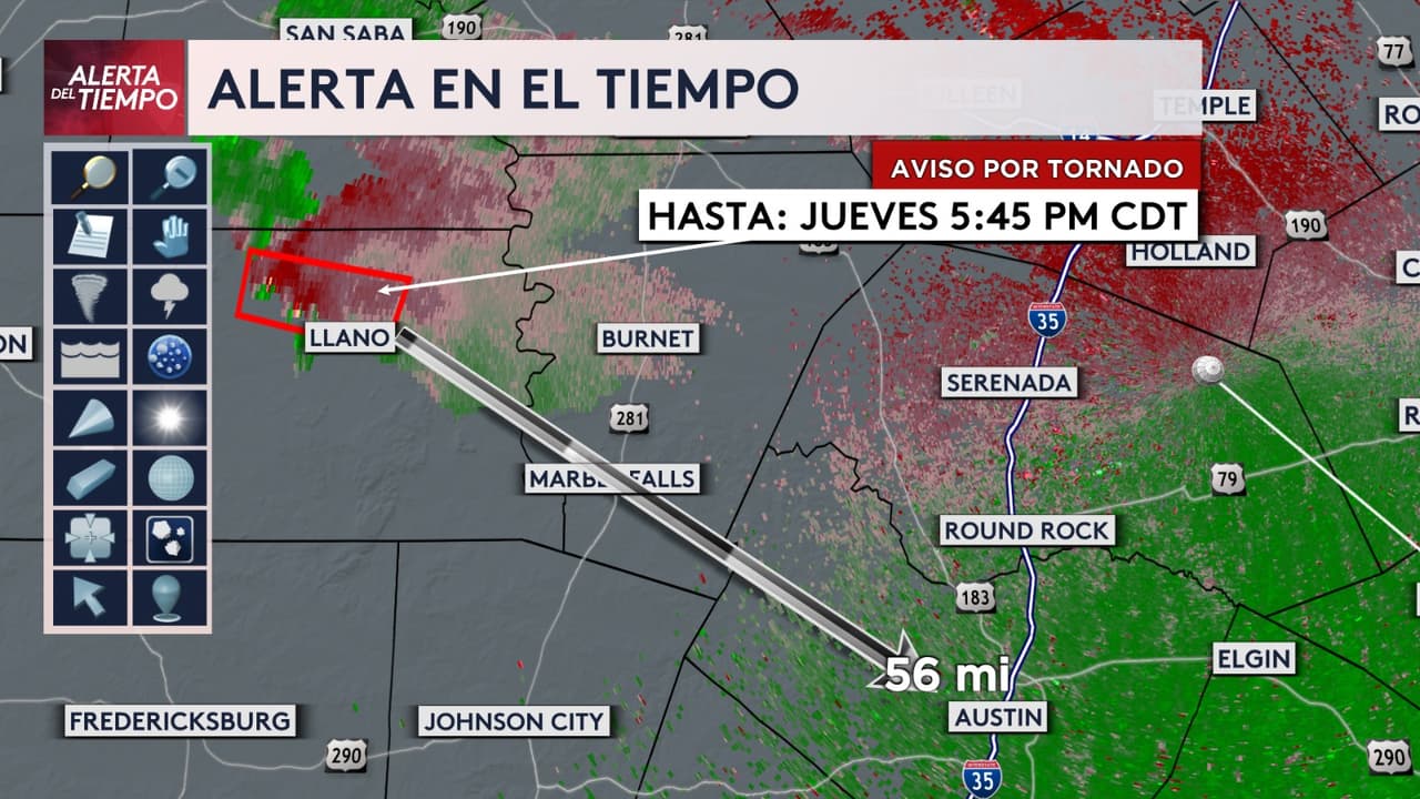 Emiten un aviso por tornado en el condado de Llano
