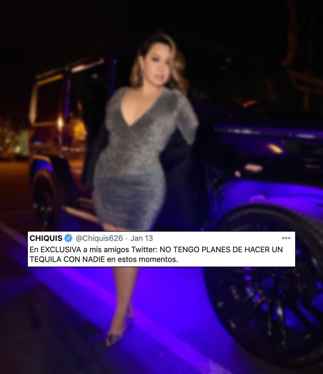 “En exclusiva a mis amigos Twitter: no tengo planes de hacer un tequila con nadie, en estos momentos”, aseguró.