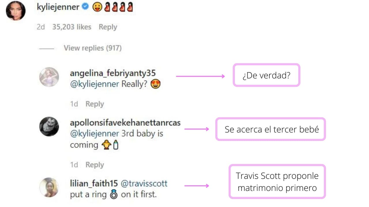 Fans reaccionan al comentario de Kylie Jenner en el Instagram de Travis Scott