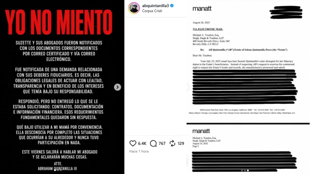 A.B. Quintanilla aseguró que "no miente" tras comunicado de su hermana Suzette.