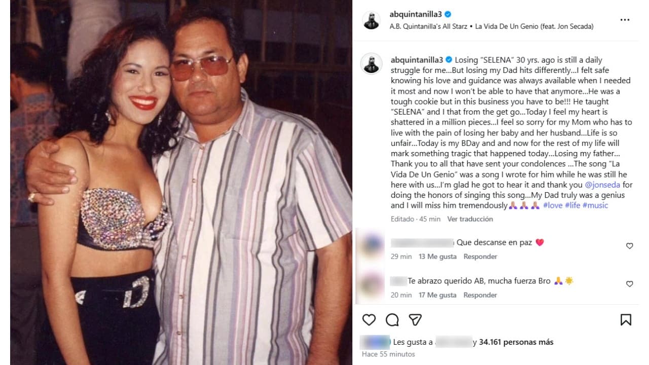 A.B. Quintanilla dedicó emotivo mensaje a su padre para despedirlo.
