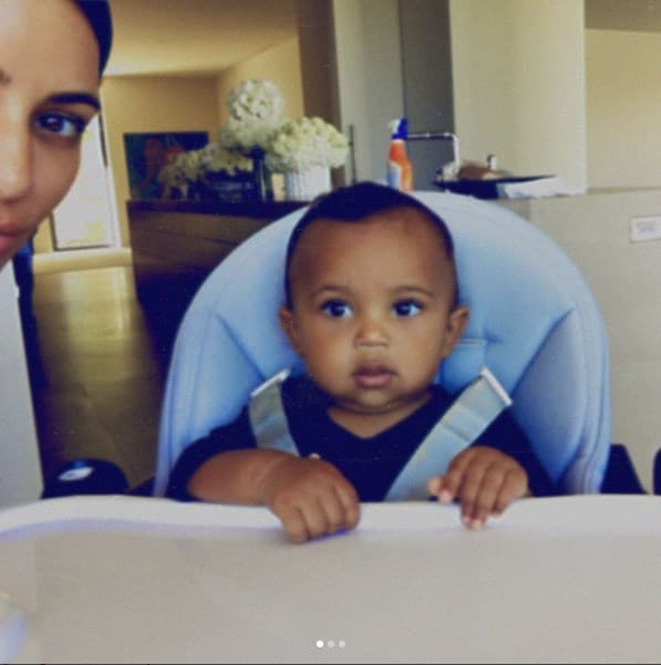 Así de grande está Saint, el peque baby de
<b>Kim Kardashian</b> y Kanye West.