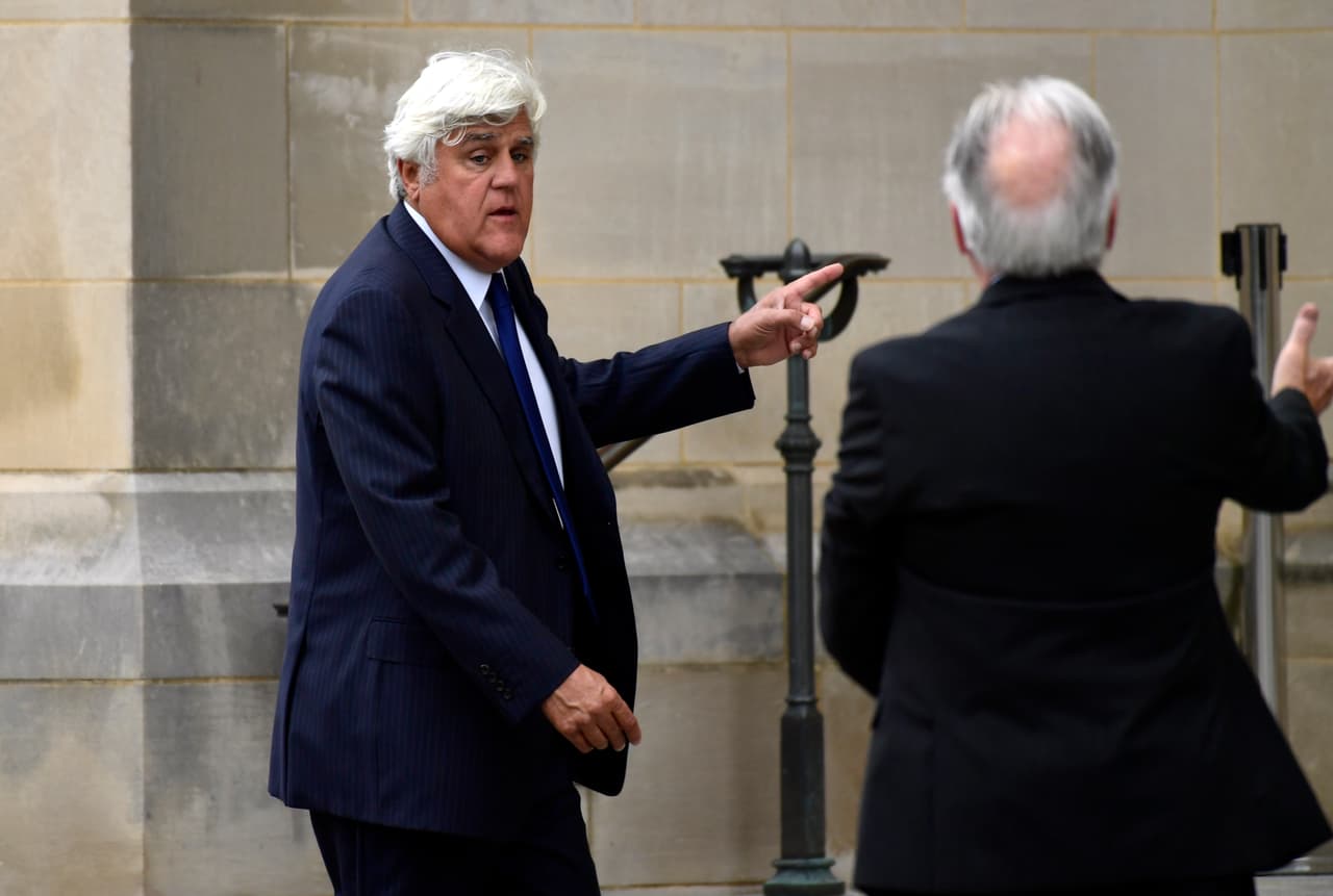 El presentador de televisión Jay Leno a su llegada al evento.