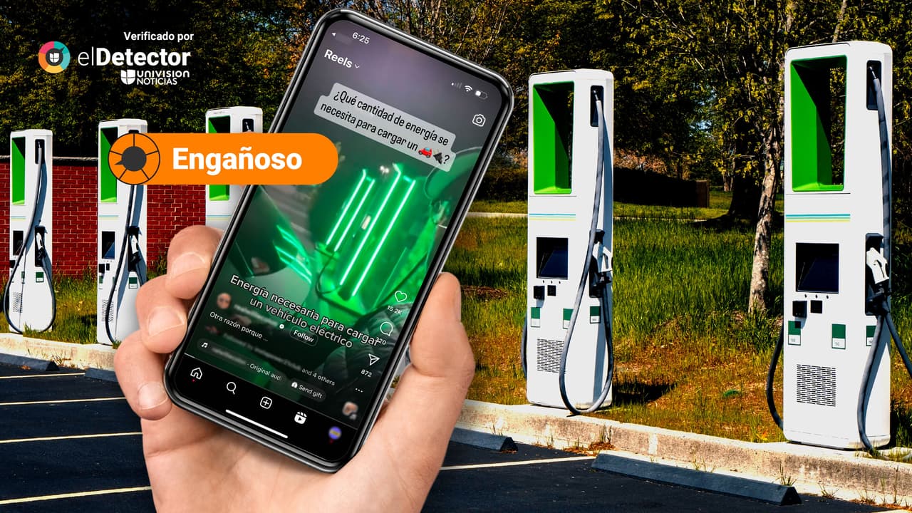 Es engañoso comparar el consumo de energía de 1,080 casas con el de una estación de carga de vehículos eléctricos, como hace ese video