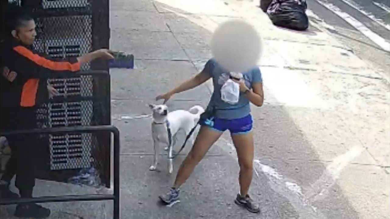 Estaba por entrar a un edificio cuando una mujer comenzó a atacarla, sin razón aparente