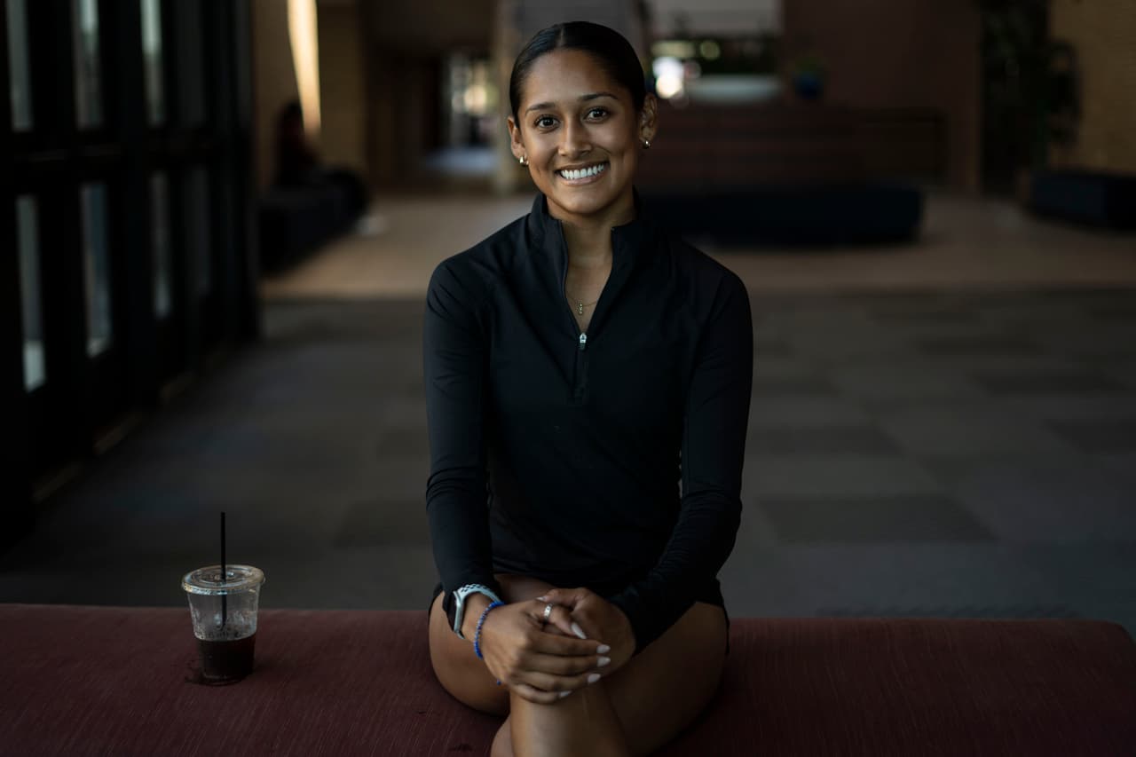 Juana Plata, defensa de la selección de El Salvador, La Selecta, durante la entrevista que ofreció en la sede de la Texas State University, en agosto de 2023.