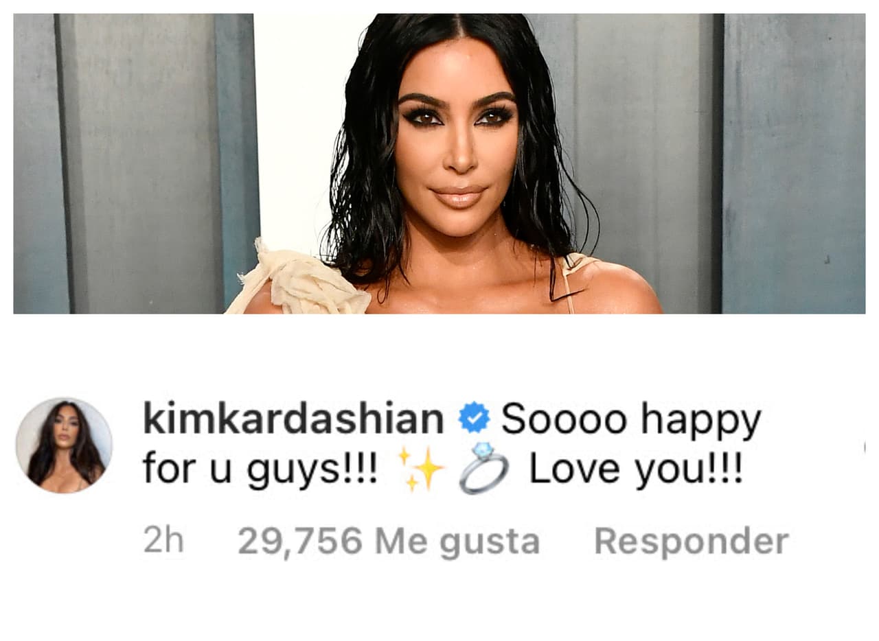 Kim Kardashian también les deseó lo mejor. "Muy feliz por ustedes, chicos. ¡Los amo!".
<br>