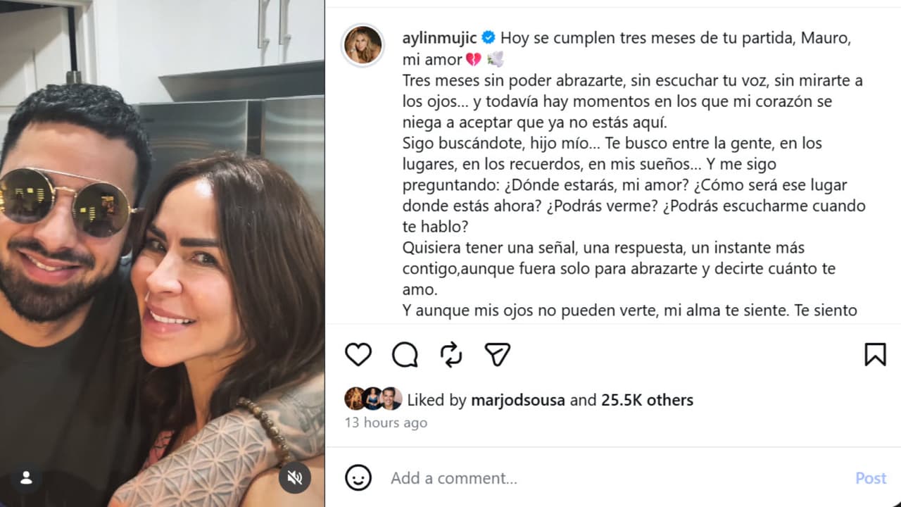 Aylín Mujica publicó este nuevo mensaje para su fallecido hijo Mauro a 3 meses de su repentina muerte.