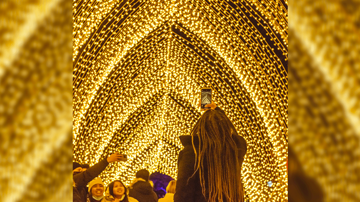 El
<a href="https://www.chicagobotanic.org/lightscape" target="_blank">Jardín Botánico de Chicago</a> alberga esta exhibición anual de luces festivas. Ubicada a lo largo de un camino de 1.25 millas, la experiencia nocturna presenta una serie de instalaciones para explorar, incluido un túnel de 110 pies compuesto por 100,000 luces y un grupo de árboles adornados con bombillas que "cantan" canciones navideñas. Disponible hasta enero 2.
