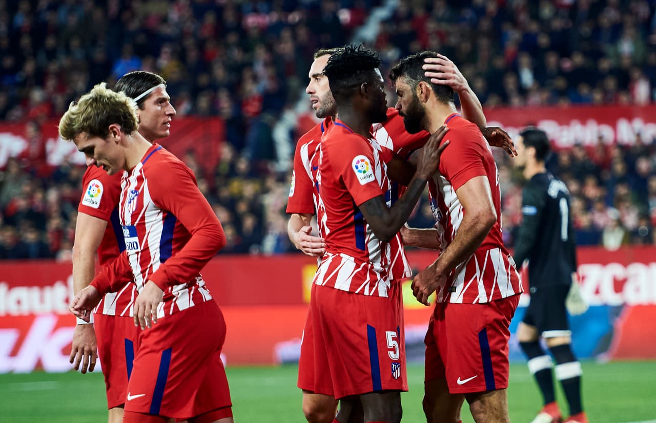 Griezmann aprovecharía un error en la salida de Sevilla para habilitar a Koke para el cuarto en el marcador.