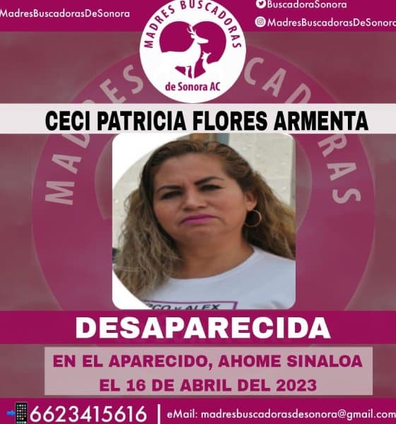 La ficha de desaparición de Ceci Flores.