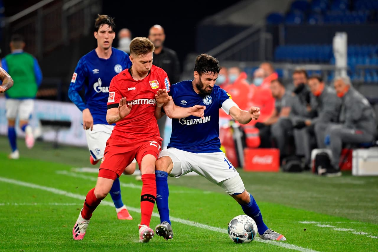 De forma increíble el Leverkusen le arranca un punto al Schalke en su casa con un autogol de Miranda casi al final del encuentro, por el Schalke marcó Daniel Caligiuri. Los de Gelsenkirchen siguen sin ganar desde la vuelta del futbol alemán.