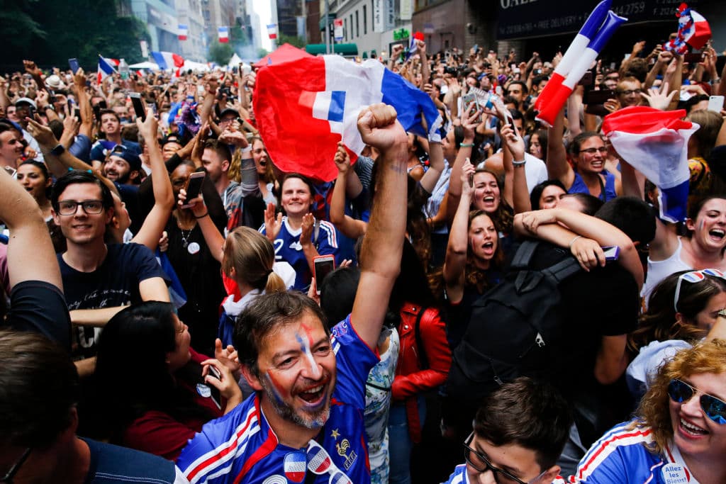 En las calles de Nueva York también los franceses se reunieron para disfrutar de la final y celebrar el título obtenido por la selección.
