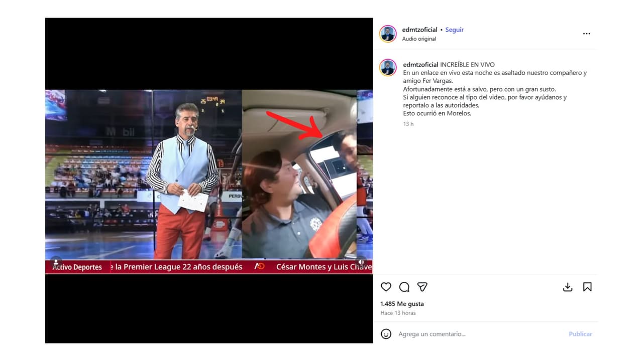 El periodista fue despojado de sus cosas por un sujeto armado.