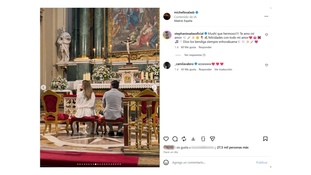 La ceremonia fue íntima y se celebró en la iglesia de Santa Bárbara, en Madrid.