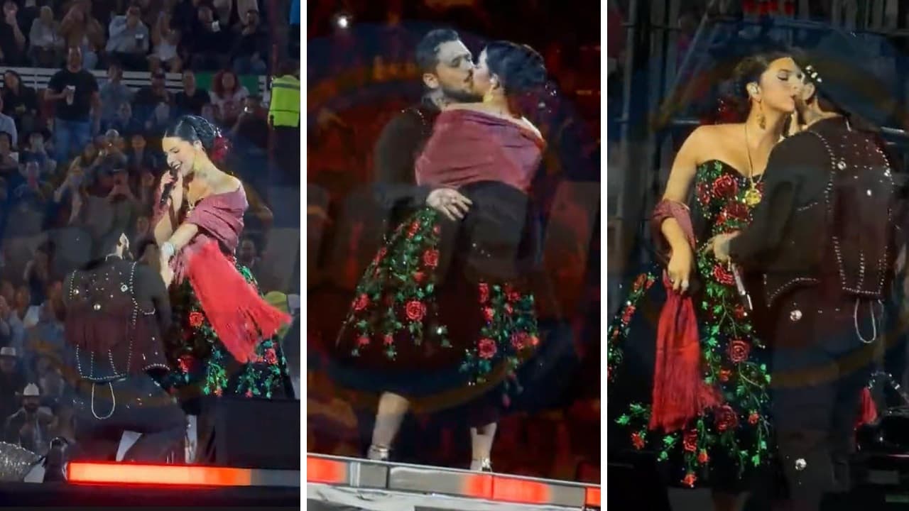 Ángela Aguilar y Nodal se dejaron ver muy enamorados en el concierto del 29 de mayo en la Monumental Plaza México.