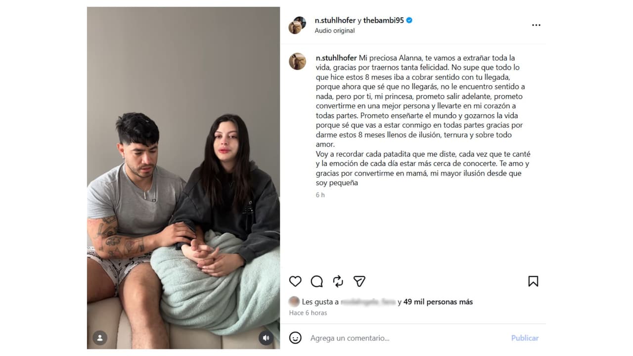 Así dio a conocer Nathalie Stuhlhofer que había perdido a su bebé.