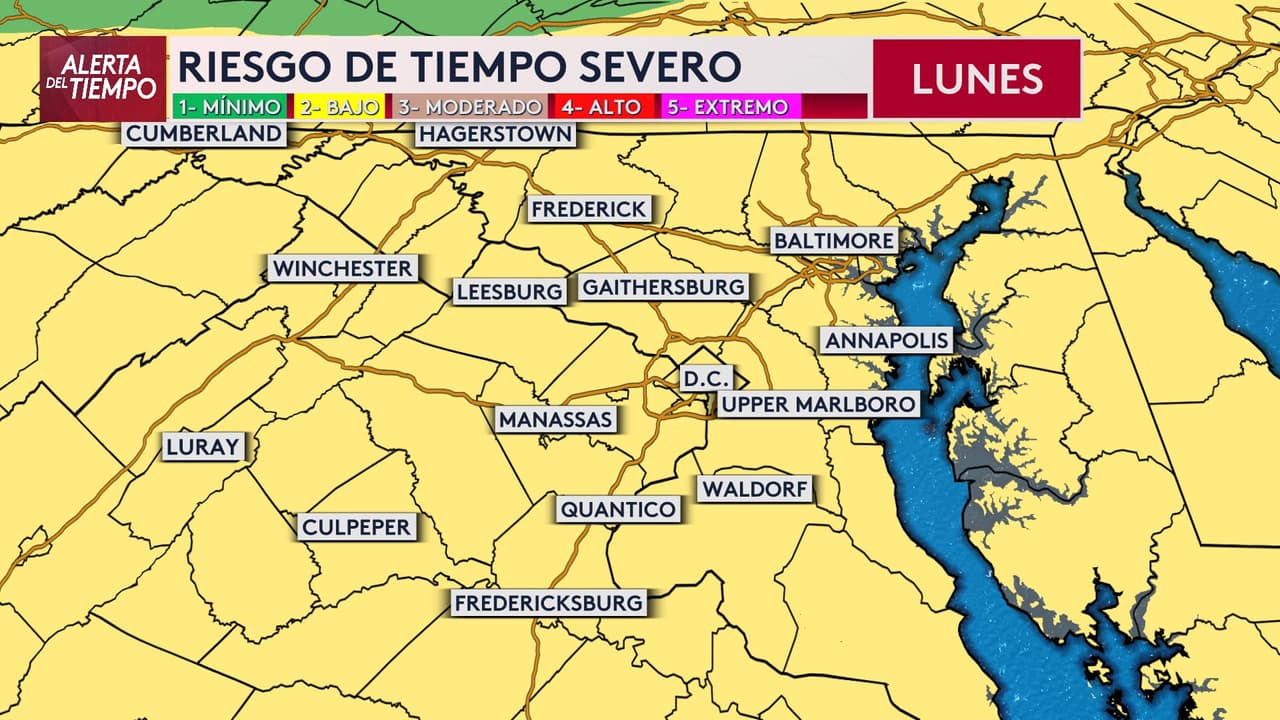 El riesgo de tormentas y vigilancia por inundaciones este lunes a la región del DMV