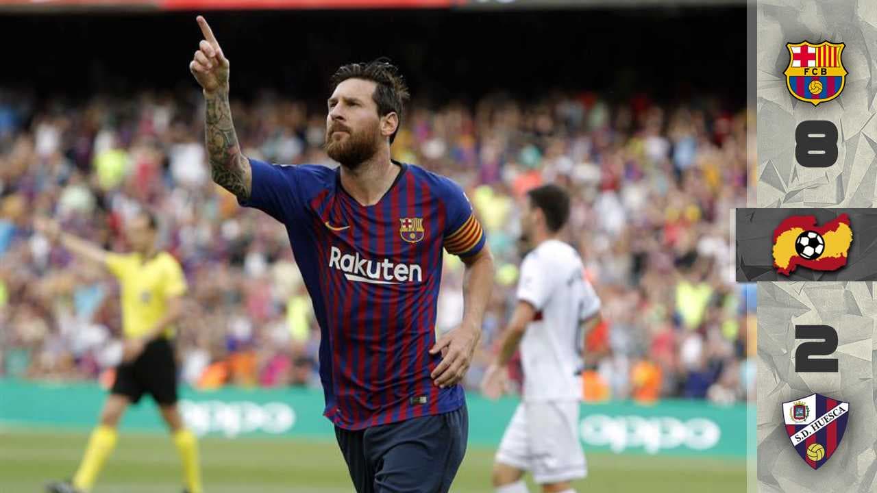 ¡Apunta a la cima! Messi y el Barcelona despedazan al Huesca y se mantienen invictos